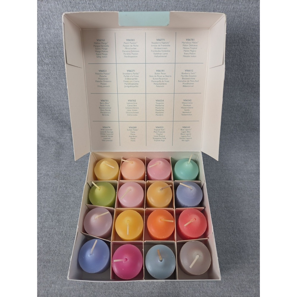 PartyLite Votive Candle Set Summer Sampler 16 Scents in Box 2004 Old Stock NEW